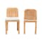 Baxton Studio Zariah Modern Bohemian Natural Brown Rattan and Mahogany Wood 2-Piece Dining Chair Set 233-2PC-13171-ZORO - alternate 2
